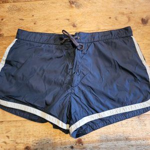 Prada Navy and White Swim Trunks